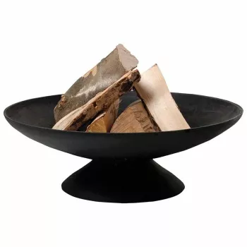 Fire Bowl L valurautainen tulisija ulkokäyttöön, 60 cm pyöreä, puulle & puuhiilelle, musta