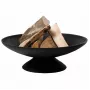 Fire Bowl L valurautainen tulisija ulkokäyttöön, 60 cm pyöreä, puulle & puuhiilelle, musta
