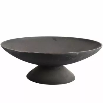 Fire Bowl L valurautainen tulisija ulkokäyttöön, 60 cm pyöreä, puulle & puuhiilelle, musta