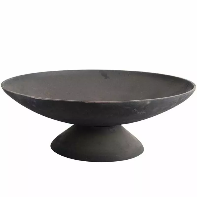 Fire Bowl L valurautainen tulisija ulkokäyttöön, 60 cm pyöreä, puulle & puuhiilelle, musta
