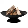 Fire Bowl L valurautainen tulisija ulkokäyttöön, 60 cm pyöreä, puulle & puuhiilelle, musta