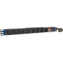 DSIT DS-8PDU-PE 19 tuuman kehikko-PDU, 8 Schuko-pistorasiaa, 16A, 2 m kaapeli, musta