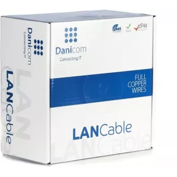 DSIT Danicom CAT7 S/FTP verkkokaapeli 100 m massiivijohdin LSZH Dca oranssi