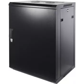 DSIT DS6415M 15U seinäasennettava palvelinkaappi metalliovella, 600x450x770 mm, musta