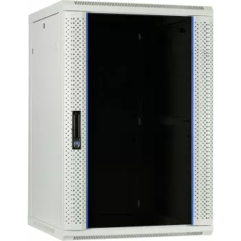 DSIT 27U seinäasennettava palvelinkaappi lasiovella, 600 x 600 x 1300 mm, valkoinen