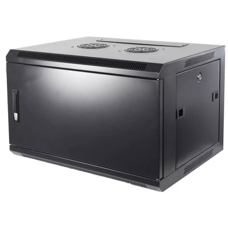 DSIT DS6604M 4U seinäkiinnitettävä palvelinkaappi metalliovella, 600 x 600 x 280 mm, musta