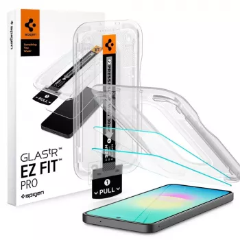 Spigen Glas.tR EZ Fit Pro 2 kpl:n pakkaus karkaistusta lasista valmistettu näytönsuojalasi Samsung Galaxy A27 5G -puhelimelle - kirkas