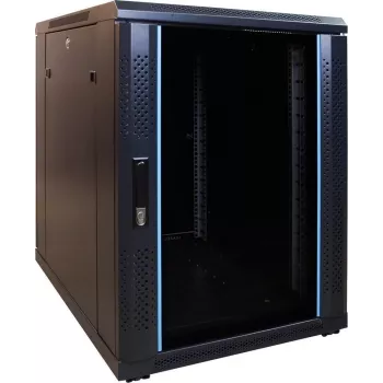 DSIT DS6815 15U 600x800 mm seinäasennettava palvelinkaappi lasiovella, vaaleanharmaa