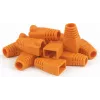 DSIT Danicom RJ45-suojus oranssi, 10 kpl:n pakkaus – vedonpoisto ilman koukkua Ethernet-kaapeleille