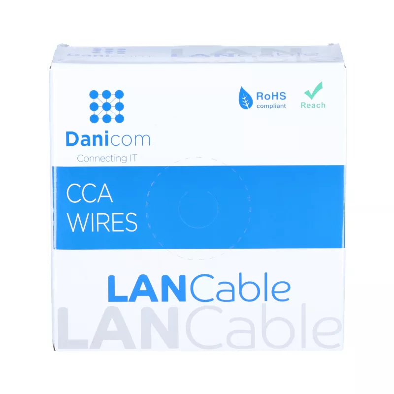 DSIT CAT5e U/UTP 50 m CCA -verkkokaapeli rullassa, harmaa (DC-UTP5CCA50-GRY)
