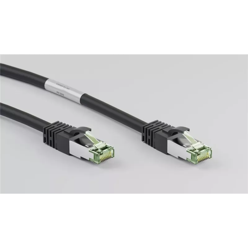 DSIT Cat8 S/FTP PiMF -verkkopatchkaapeli RJ45, 0,5 m, musta, 40 Gbit/s
