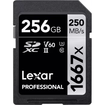 Lexar Professional 256GB SDXC UHS-II U3 V60 muistikortti 1667x
