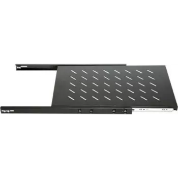 DSIT DS-UH45 ulosvedettävä hylly 450 mm syville seinäkiinnitteisille kaapeille, 1U, 25 kg kuormitus, musta