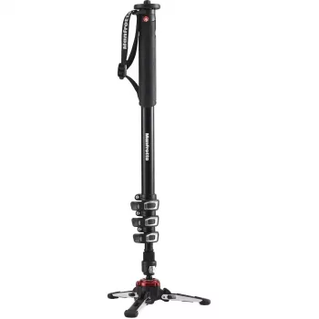 Manfrotto MVMXPROA4 XPRO Monopod+ alumiini 4-osainen videomonopodi FluidTech-jalustalla, musta