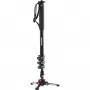Manfrotto MVMXPROA4 XPRO Monopod+ alumiini 4-osainen videomonopodi FluidTech-jalustalla, musta