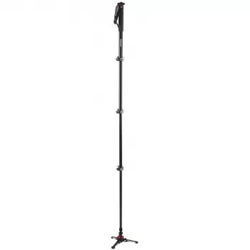 Manfrotto MVMXPROA4 XPRO Monopod+ alumiini 4-osainen videomonopodi FluidTech-jalustalla, musta