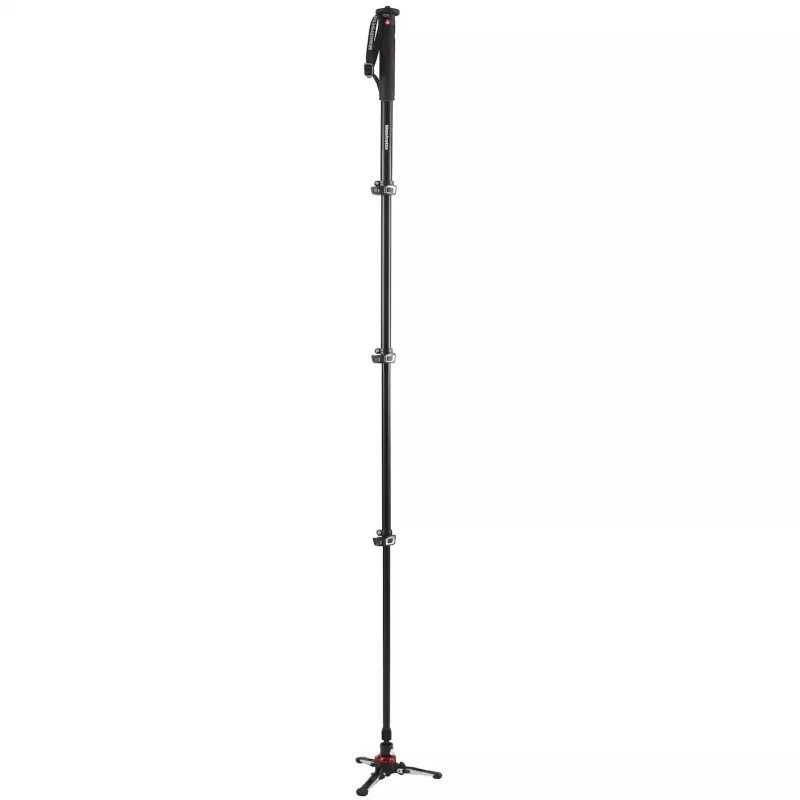 Manfrotto MVMXPROA4 XPRO Monopod+ alumiini 4-osainen videomonopodi FluidTech-jalustalla, musta