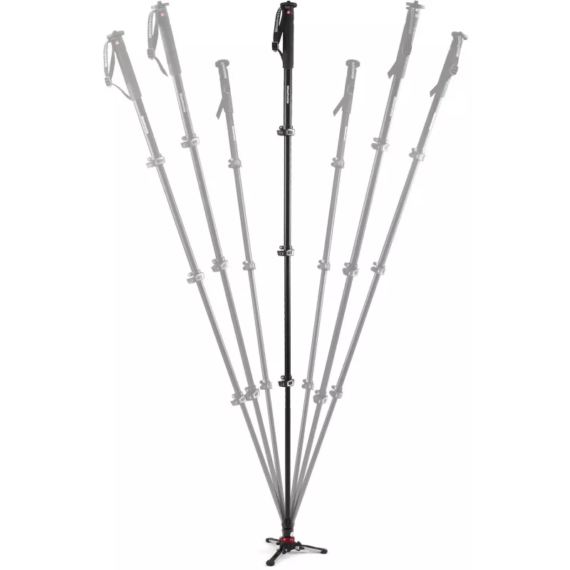 Manfrotto MVMXPROA4 XPRO Monopod+ alumiini 4-osainen videomonopodi FluidTech-jalustalla, musta