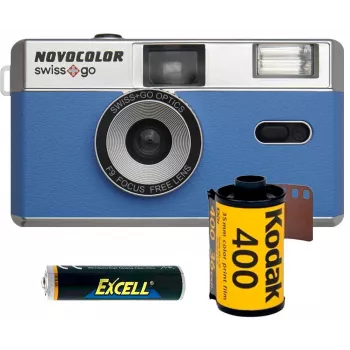 Novocolor Swiss+Go 35mm filmikamera, sininen (SWI401610)
