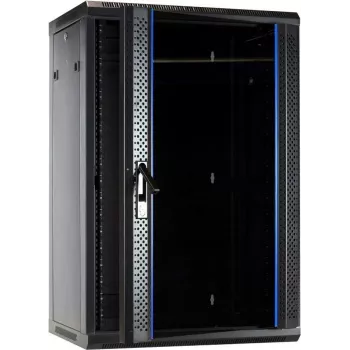 DSIT 18U seinäasennettava palvelinkaappi lasiovella 600x450x900 mm (DS6418)