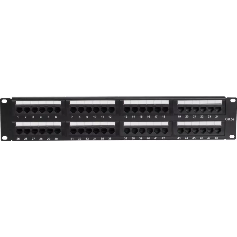 DS-IT CAT 5e UTP verkkopatchpaneeli, 19 inch, 48-porttinen (DS-Patch5-48UTP)