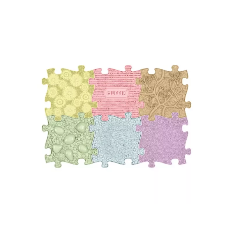MUFFIK ortopedinen sensorimatto setti 6-in-1 Baby Pastel – 6 palapelin palaa