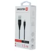 Swissten USB-A - USB-C 3.1 Gen 1 -kaapeli 1,5 m musta