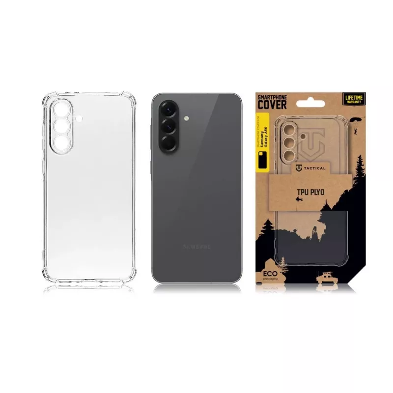 Tactical Plyo TPU-takakuori Samsung Galaxy A56 5G -puhelimelle, läpinäkyvä
