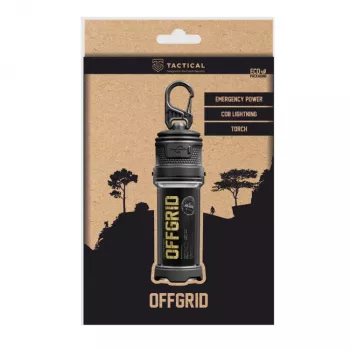 Taktinen OffGrid LED-taskulamppu varavirtalähde 2000 lumenia, 5000 mAh, USB-C, IPX6, zoomattava