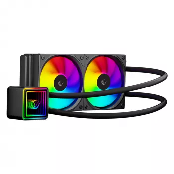 Rampage INFINITE V240 ARGB 240 mm neste-CPU-jäähdytin lämpötilanäytöllä, musta
