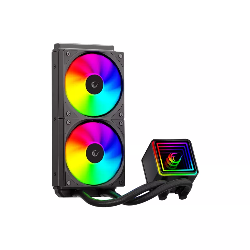 Rampage INFINITE V240 ARGB 240 mm neste-CPU-jäähdytin lämpötilanäytöllä, musta