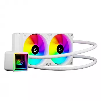 Rampage INFINITE V240 valkoinen 240 mm ARGB AIO neste-CPU-jäähdytin lämpötilanäytöllä