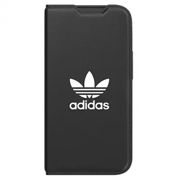 Adidas Originals Basic Booklet-kotelo iPhone 14 Pro, musta & valkoinen