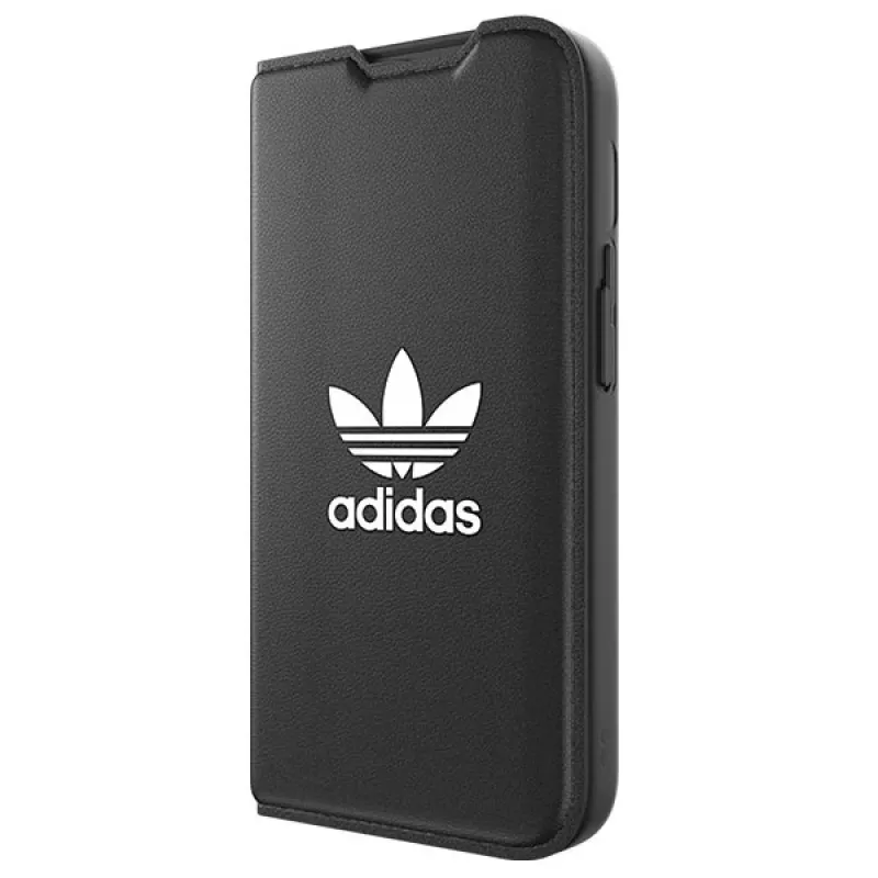 Adidas Originals Basic Booklet-kotelo iPhone 14 Pro, musta & valkoinen