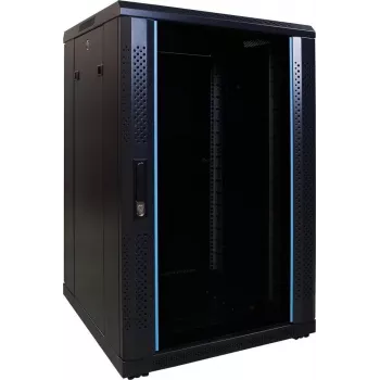 DSIT DS6618 18U 19 tuuman palvelinkaappi lasiovella, 600x600x1000 mm, musta