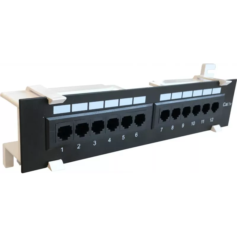DSIT CAT 5e seinäkiinnitteinen patchpaneeli 12-porttinen UTP