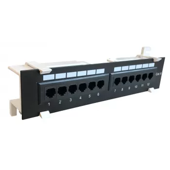 DS-IT CAT 6 seinä-patchpaneeli, 12-porttinen UTP (DS-Patch6-12UTP-WM)