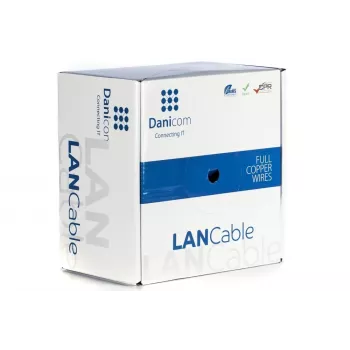 DSIT DANICOM DC-UTP6A-100S-DCA CAT6A U/UTP massiivijohdinkaapeli, 100 m, LSZH (Dca)
