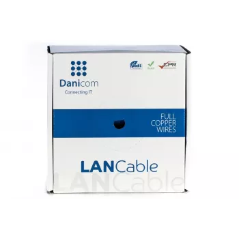 DSIT DANICOM DC-UTP6A-100S-DCA CAT6A U/UTP massiivijohdinkaapeli, 100 m, LSZH (Dca)
