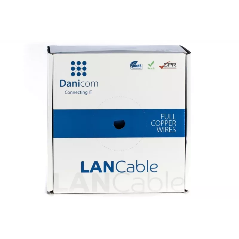 DSIT DANICOM DC-UTP6A-100S-DCA CAT6A U/UTP -kiinteäjohtiminen kaapeli, 100 m, LSZH (Dca)