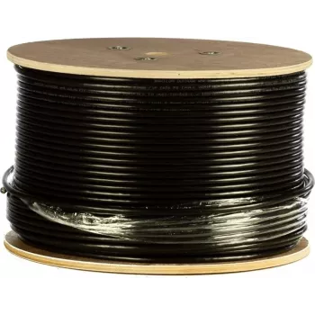 DSIT CAT7 S/FTP 305 m ulkoasennuskaapeli, massiivijohdin, PE-vaipallinen, Fca, kaksinkertaisesti suojattu, 10 Gbit/s, musta