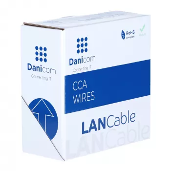 DSIT CAT5e F/UTP 50 m rulla Solid Core CCA verkkokaapeli harmaa (DC-FTP5CCA50S-GRY)