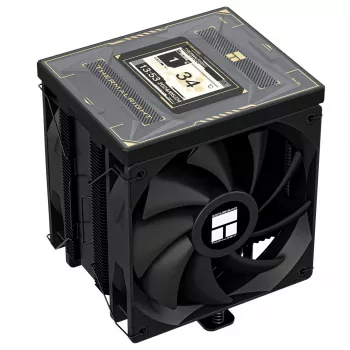 Thermalright Burst Assassin 120 Vision Black ARGB CPU-ilmajäähdytin TFT-LCD-näytöllä, 6 lämpöputkea, 220W TDP, 120mm PWM-tuuletin, Intel LGA1700/1200/115X/2011/2066, AMD AM5/AM4