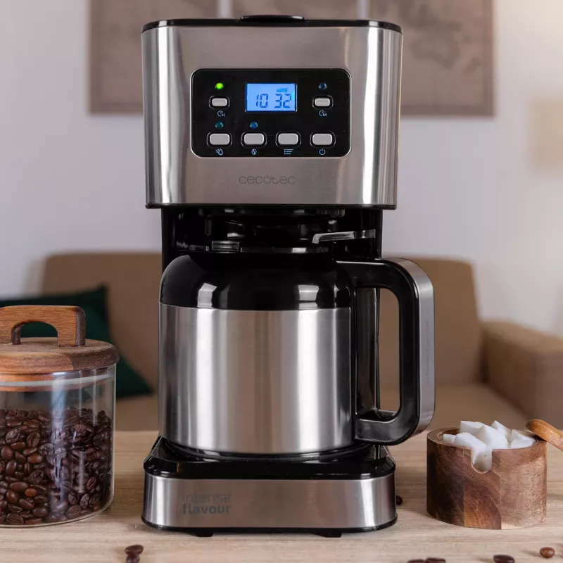 Cecotec Coffee 66 Drop & Thermo Time suodatinkahvinkeitin, 1,2 l termoskannu, 950 W, ruostumaton teräs/musta