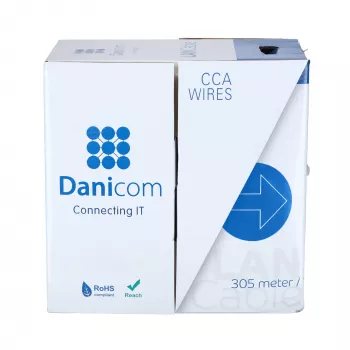 DSIT CAT5e FTP Solid Core CCA verkkokaapeli 305 m harmaa