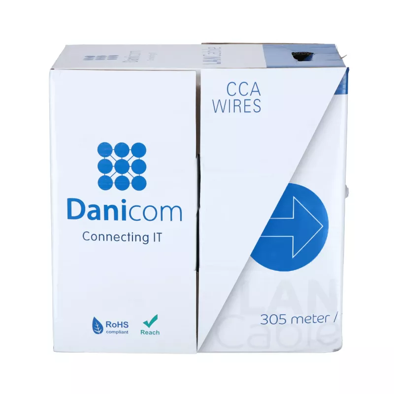 DSIT CAT5e FTP Solid Core CCA verkkokaapeli 305 m harmaa