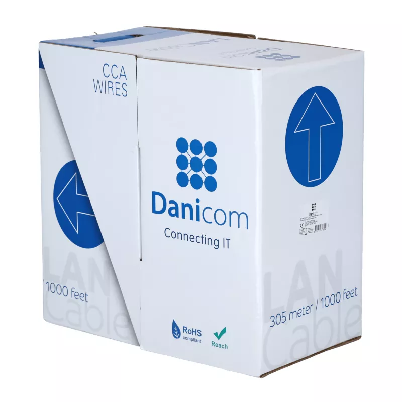 DSIT CAT5e FTP Solid Core CCA verkkokaapeli 305 m harmaa