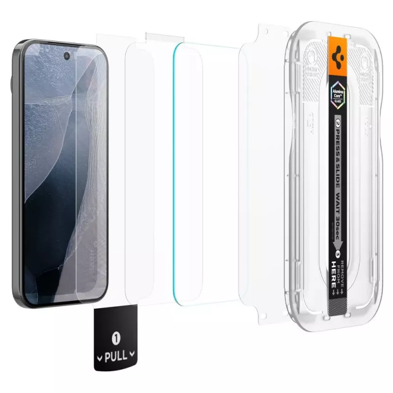 Spigen Glas.tR EZ Fit Pro AC 2-pack panssarilasi näytönsuoja Google Pixel 11 / Pixel 11 Pro - läpinäkyvä