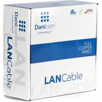 DSIT DANICOM CAT6A U/UTP 100 m joustava PVC (Fca) -verkkokaapeli
