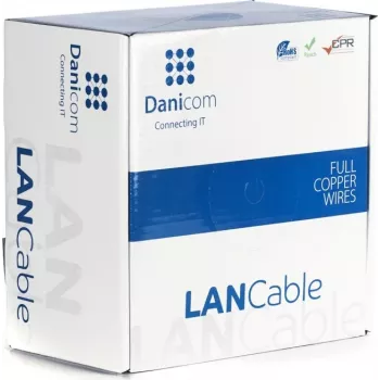 DSIT DANICOM CAT6A S/FTP 100 m asennuskaapeli massiivijohtimella - LSZH (Dca)